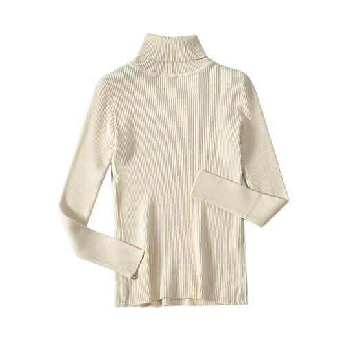 Women's Ribbed Turtleneck Sweater Long Sleeve Solid Slim Fit 2