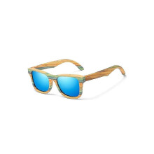 Occhiali da sole Yaju in legno, colore alla moda, in bambù e bambù, 1 pezzo, blu