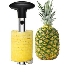 (As show, One size) Éplucheur d'ananas en acier inoxydable avec lames pour retirer la tige et découper les rondelles d'ananas