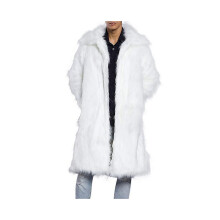 (A-white, XXL) Luxuriöser Herren-Cardigan aus Kunstpelz, dicker, wärmender langer Mantel für Winter und Skibekleidung