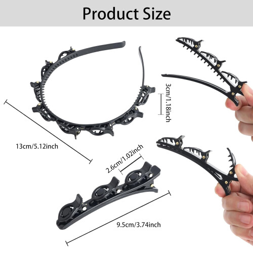 Multi-layer Hollow Braided Headband Acrylic 6 PCS 1