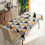 (As show, One size) Tablecloths Rectangular PVC Wipeable Tablecloth Waterproof Table Cloth Easy Clean Nordic Style Triangular Lattice Tablecloth 1