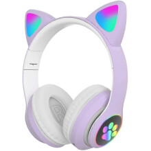 Gaming headset, modieuze Bluetooth-headset met kattenoortjes en LED-verlichting, draadloze headset in