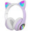 Cuffie da gioco alla moda Bluetooth con orecchie di gatto, compatibili con LED e luci wireless, colore 1