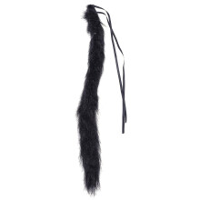 Schwarzes Kostüm, schwarzer Tierschwanz, Halloween-Kostüm, Schwanz, Katzenmädchen-Cosplay, Kunstfellschwanz,