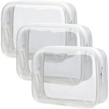 (As show, One size) Transparente Kosmetiktasche, 3er-Pack, je 1 Liter Fassungsvermögen, ideal für Reisen und Kosmetik –
