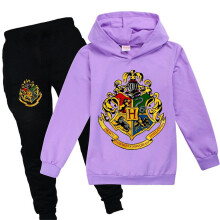 (Purple, 13-14 Years) Completo sportivo per bambini di Harry Potter, composto da felpa con cappuccio e pantaloni da jogging.