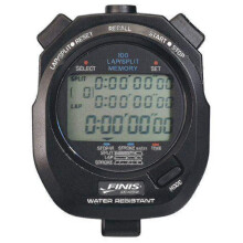Chronomètre 3x-100 m, noir - Écran LCD 3 lignes, mode cadence/allure, compteur de temps intermédiaires,