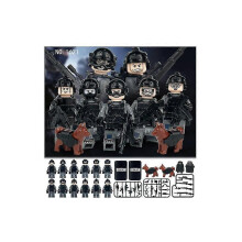 (As show, One size) New version Special Forces Children's Small Particle Assembly Block Toys Military Doll Models and Weapon Kits