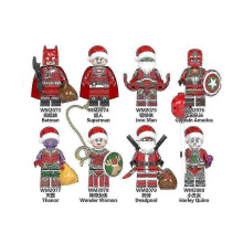 (As show, One size) Christmas Series 8 Children Assembled Building Block Toy Iron Man Set