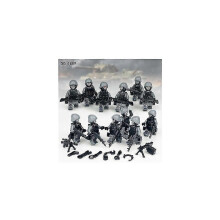 (As show, One size) New version Ghost Squadron 1809 Small Particle Military Figure Model Earphones Weapon Equipment Building Block Toys