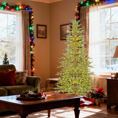 Pre-Lit Artificial Christmas Tree with LED Lights 59.1 Inch 2