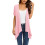 Women's Lightweight Open-Front Cardigan with Pockets Pink M 2