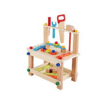 (As show, One size) Wooden Pretend Tool Set - Assembly & Disassembly Toy Desk with Screws & Nuts