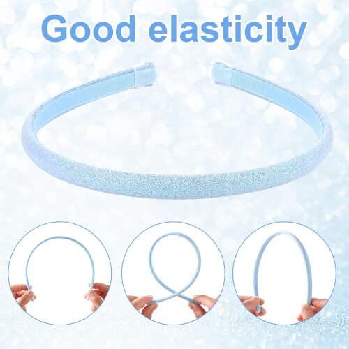 Glitter Headbands for Girls Thin Non-Slip 4-Pack 2
