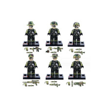 (As show, One size) New version Military building blocks camouflage falcon assault team with weapons small particle puzzle blocks