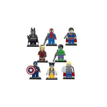 (As show, One size) 8pcs Superheroes Superman Minifigures Building Blocks Toys