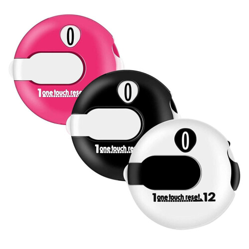 Lot de 3 mini compteurs de score de golf avec réinitialisation en un clic, indicateur de putt