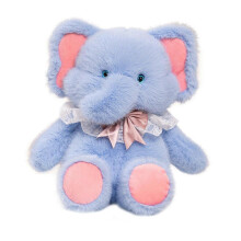 Pluche olifant, zacht pluche olifantje, knuffeldier voor tieners, meisjes, gezin, blauw slabbetje