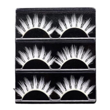3 paar witte nepwimpers voor cosplay make-up, natuurlijke witte nepwimpers voor podiumoptredens, verkleedpartijen,