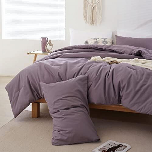 Boho Comforter Set Full Size Dusty Purple 3 pcs 1