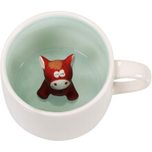 3D Koffiemok met schattig handgemaakt dierenfiguurtje, keramische theekop, kerst-, verjaardags- of Moederdagcadeau