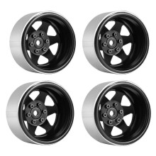 (As show, One size) Wheel Rims for Car Toy 1/10 Remote Control Crawler Car Metal Accessories for Toy Car Collectors Beadlock Wheel Rims White