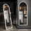 LED Arched Full-Length Mirror Aluminum Frame 64x21 Inch 1
