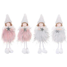 4pcs Cute Plush Christmas Angel Girl for Doll Toy Decoration Hanging Xmas Tree Home Party Ornament