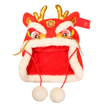 Chapeau de dragon de dessin animé, mascotte de l'année 2024, poupée dragon du zodiaque, chapeau en peluche