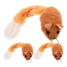 Lot de 3 souris en peluche Ă longue queue pour chat, accessoires de jeu et jouet interactif.