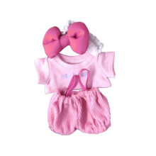 Pluche poppenkleding van 17 cm, zachte knuffels en accessoires voor kinderen, meisjes en jongens, roze.