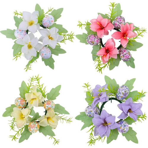 Easter Egg Wreath Table Centerpiece Decorative Easter Flower Decorations Exquisite Spring Wreath Decor for Indoor 1