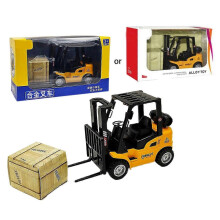 (As show, One size) Forklift Truck Car Toy for w/ Simulation Cargo & Manual Lift Pull Back Model Vehicle Gift for Children Age 3 Year Favor