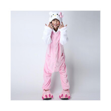 Cosplay Kitty Cat Pyjamas Kigurumi Jumpsuit Flanell Sovplagg Unisex Vuxna Hund Onesie Kostym