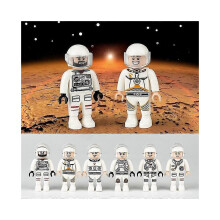 Lot de 6 figurines d'astronautes de 4,5 cm, jouets Ă monter soi-mĂŞme, cadeau pour enfants, blocs de