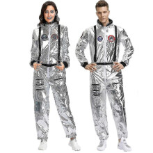 Par Astronaut Jumpsuit Uniform Karneval Halloween Cosplay Fest Rymdkostym Rollspel Maskeradklädsel