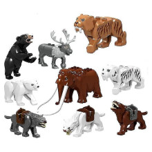(As show, One size) 9 Pcs/Set City Animals Building Blocks Zoon Figures Model Mammoth Saber-Toothed Educational Toys