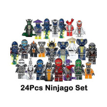 (As show, One size) Set Of 24 Pcs Ninja Mini Figures Kai Jay Sensei Wu Master Building Blocks Toys