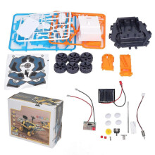 (As show, One size) DIY Solar Rover Battery Powered Solar Powered Exploration Building Car Blocks Educational Science Toy