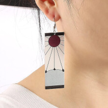Cosplay Demon Slayer Kamado Tanjiro's Hanafuda Earrings Anime Accessories