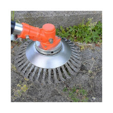 150 mm stalen draadborstel voor onkruid in de tuin, geschikt voor grasmaaiers, trimmers en andere tuingereedschappen.