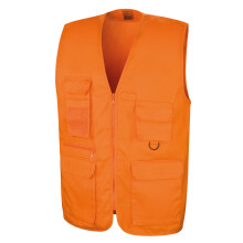 (S, Orange) Result Mens Safari Waistcoat Jacket