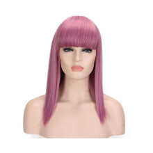 Descendants 2 Mal Bertha Maleficent Cosplay Wig Kids Girl Long Straight Synthetic Hair Full Wigs Halloween