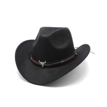 Dewenwils Western Cowboy Top Hat Filthatt Svart
