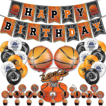 Kit de décoration pour une fête d'anniversaire sur le thème du basketball : banderole, ballons, décoration