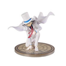 Action figure di Kidd, il ladro fantasma di Detective Conan, con abito bianco, da collezione per i fan.