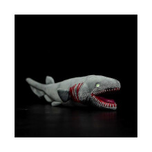 Wilde graue Kragenhai-Figur, realistische Chlamydoselachus anguineus-Puppe, Hexanchiformes-Meerestier-Plüschtier,