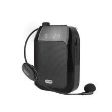 Black-15w Details About Portable Wireless Voice Amplifier Fr Teaching Guiding Speaker headset Microphone 10 Hours Of Endurance