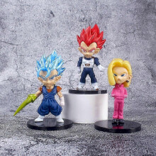 Set di bambole in PVC di Dragon Ball in versione Q Kawaii - Combinazione 8 in 1 di Goku e Vegeta